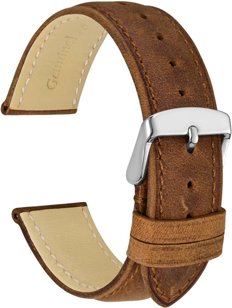 Leren Horlogeband 18mm - 24mm | Echt Leer Universele Band voor Dames en Heren
