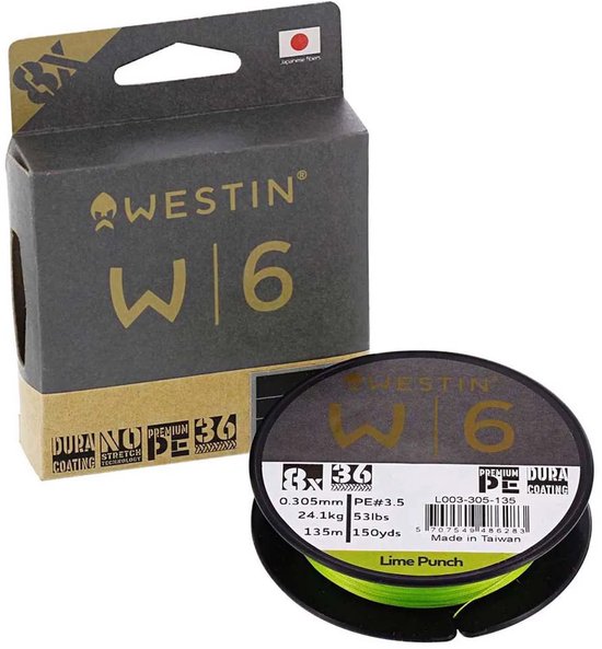 Westin W6 300 M Gevlochten Vislijn Groen 0.285 mm — afbeelding 2