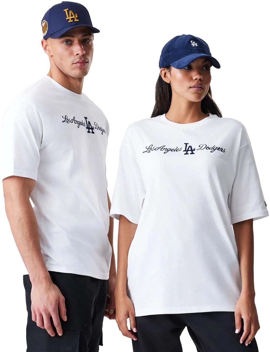 New Era Mlb Script Os Tee Losdod Fashion Wear Volwassen Wit