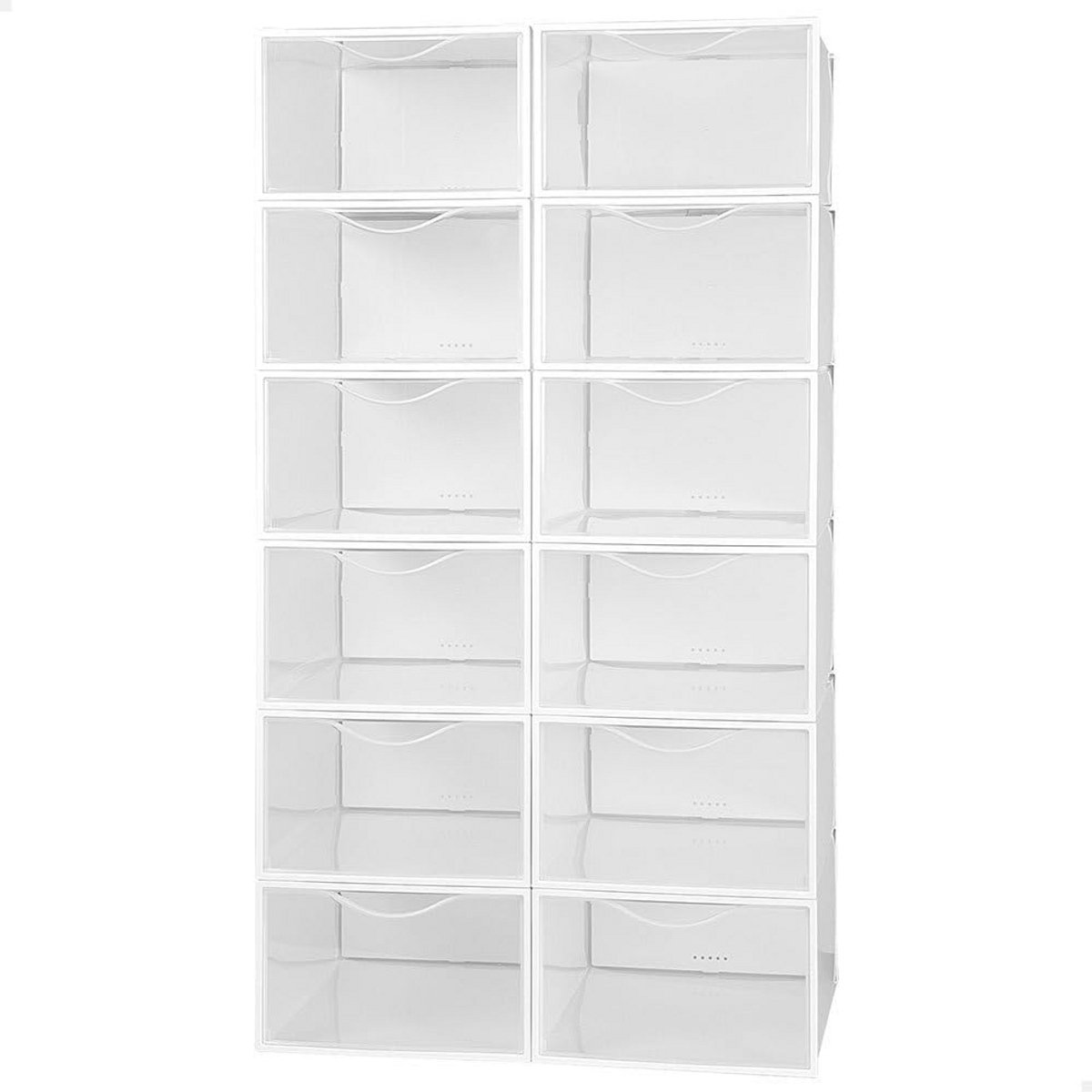 Schoenendozen kunststof stapelbaar 12 stuks 23 x 33,5 x 14,5 cm