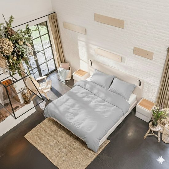 Housse de couette Tuur® 140x220 - 100% Coton Bio - Gris Timeless - Certifiée GOTS - Avec insert goulot de bouteille