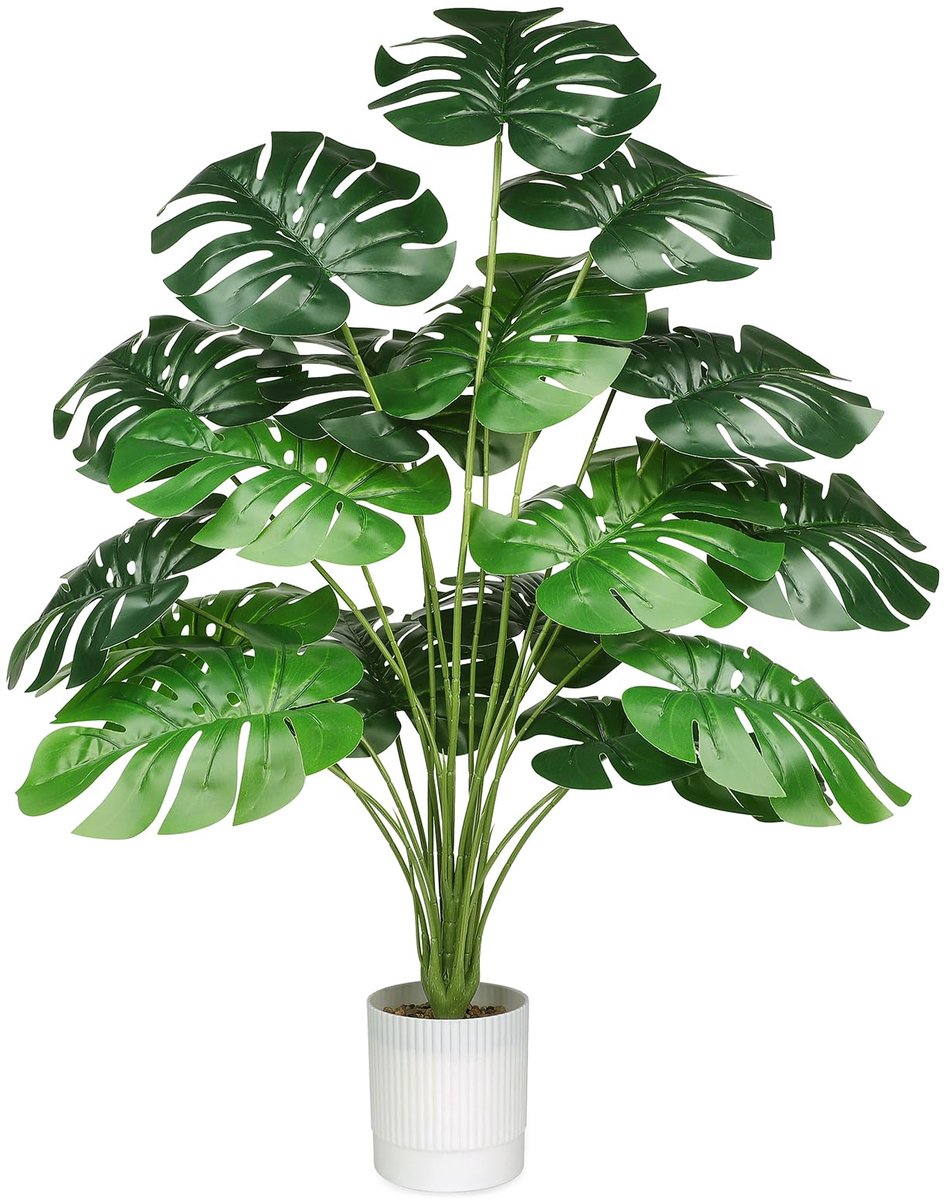 Unyqoos Decoratieve kunstplant palm van 75 cm voor binnen en buiten gebruik Groen