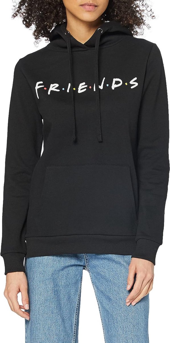 Hoodie voor Dames met Iconische Sitcom Thema - Zwart