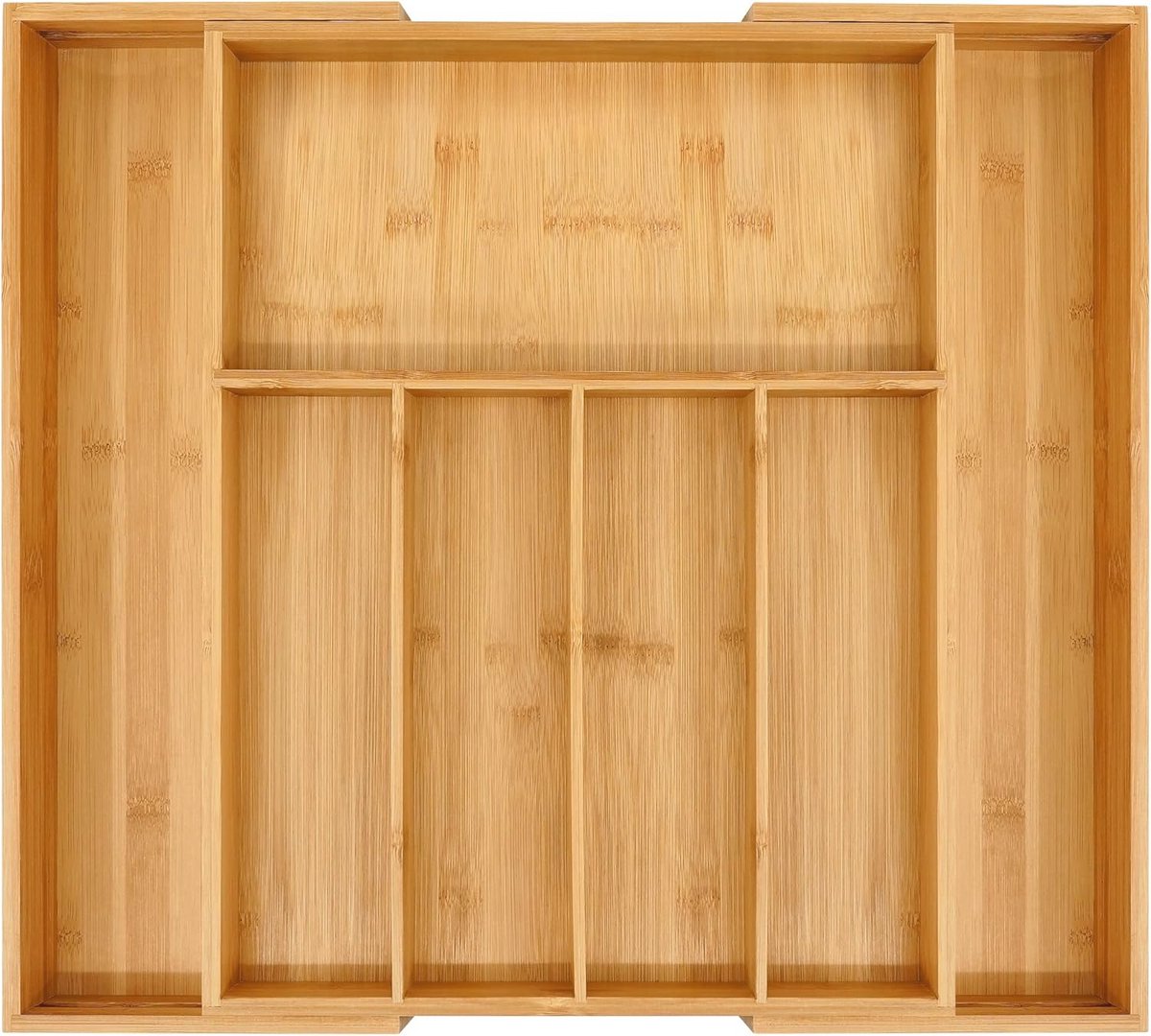 Uittrekbare Bestek Organizer voor Keuken - Houten Lade Indeling met 4-6 Compartimenten