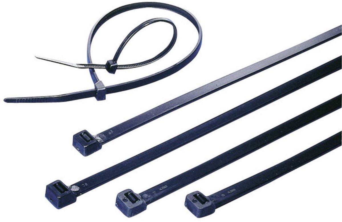 TRU COMPONENTS 1592892 TC-CVR200DW203 Kabelbinder 200 mm 4.80 mm Zwart UV-bestendig 100 stuk(s)