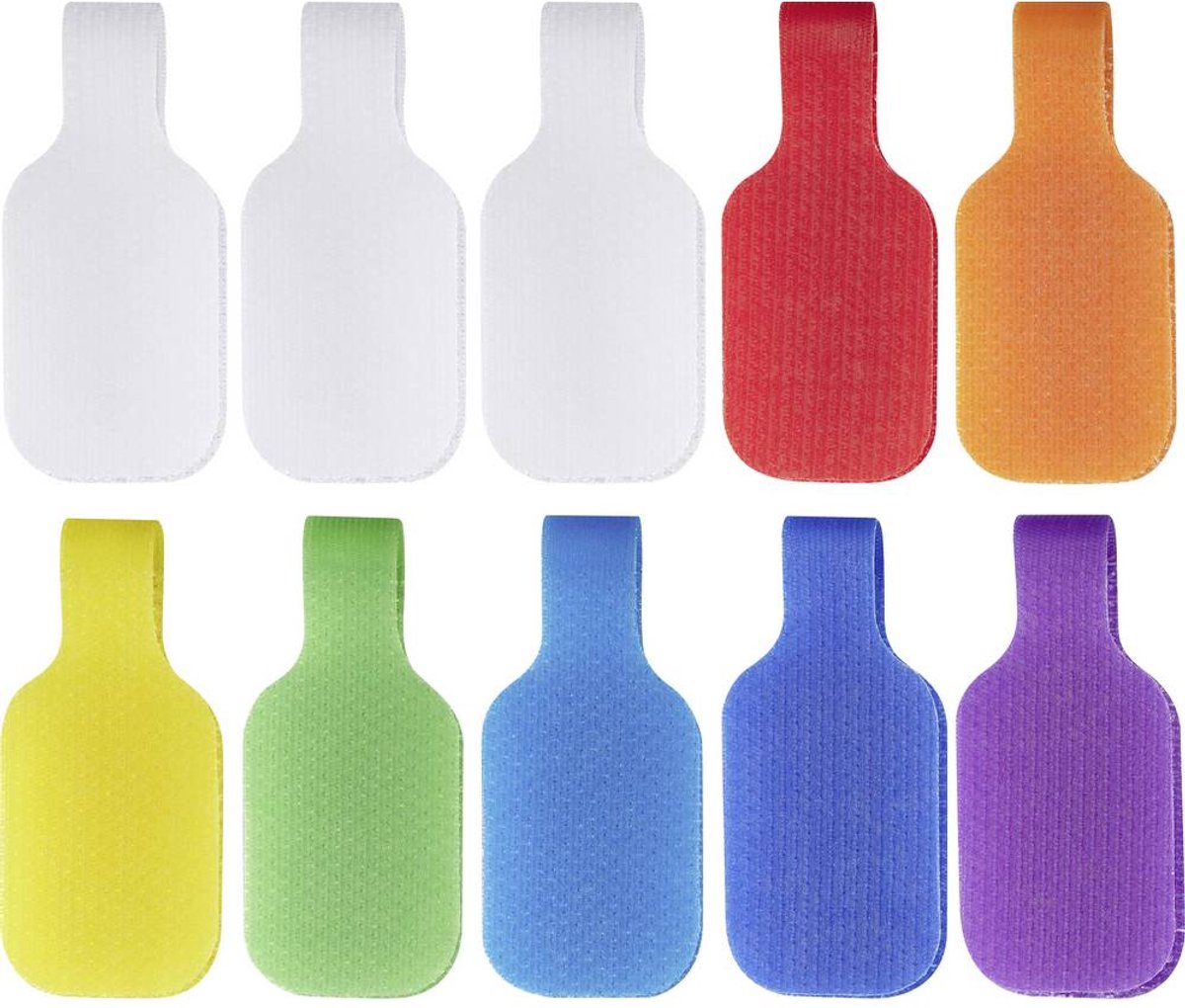 SpeaKa Professional SP-13756884 Kabelmarkering Markeringsvlak: 20 x 38 mm Wit, Rood, Oranje, Geel, Groen, Hemelsblauw,