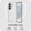 ArmorElite hoesje, transparant, met MagSafe ring, militaire kwaliteit en valbescherming.