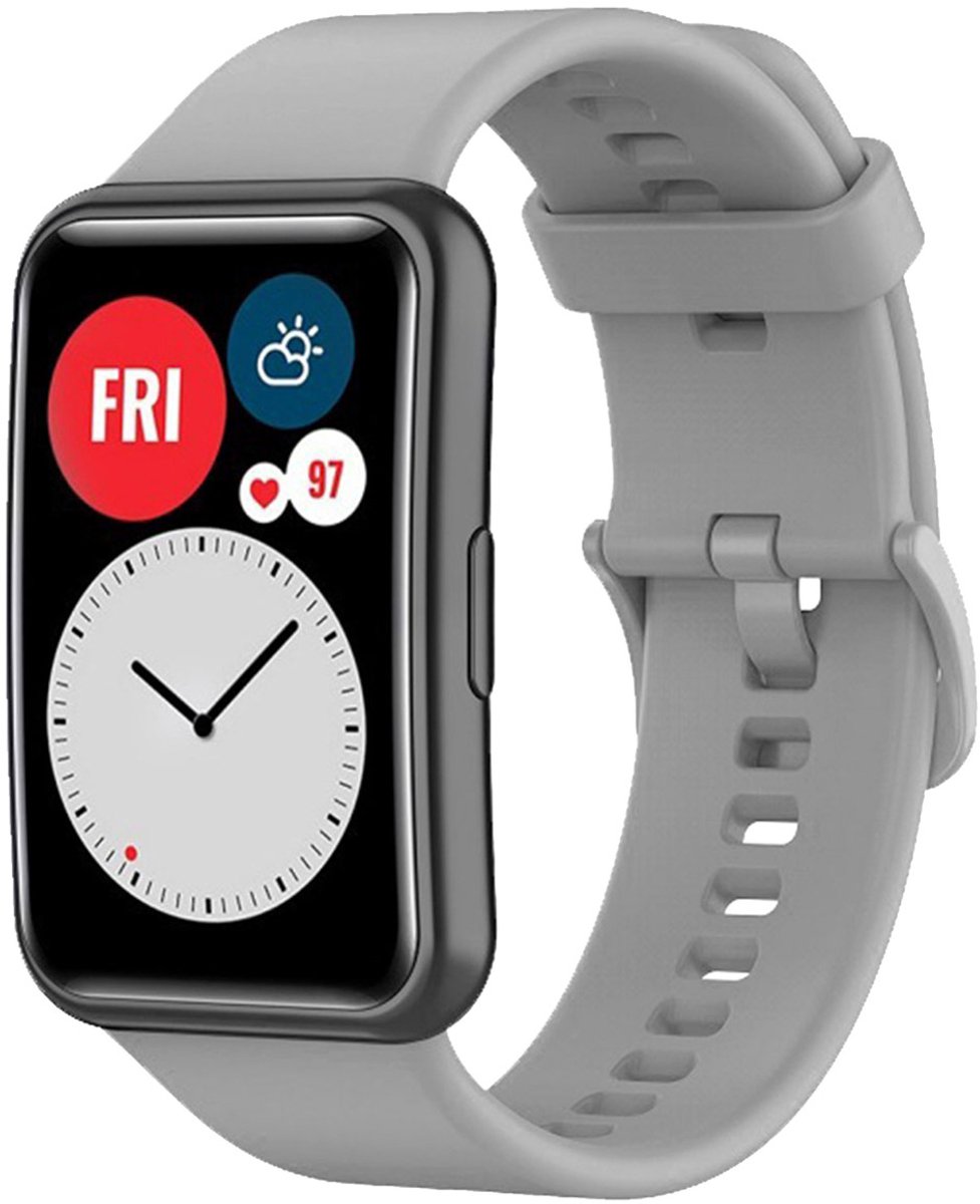 Siliconen bandje - Geschikt voor Huawei Watch Fit - Grijs