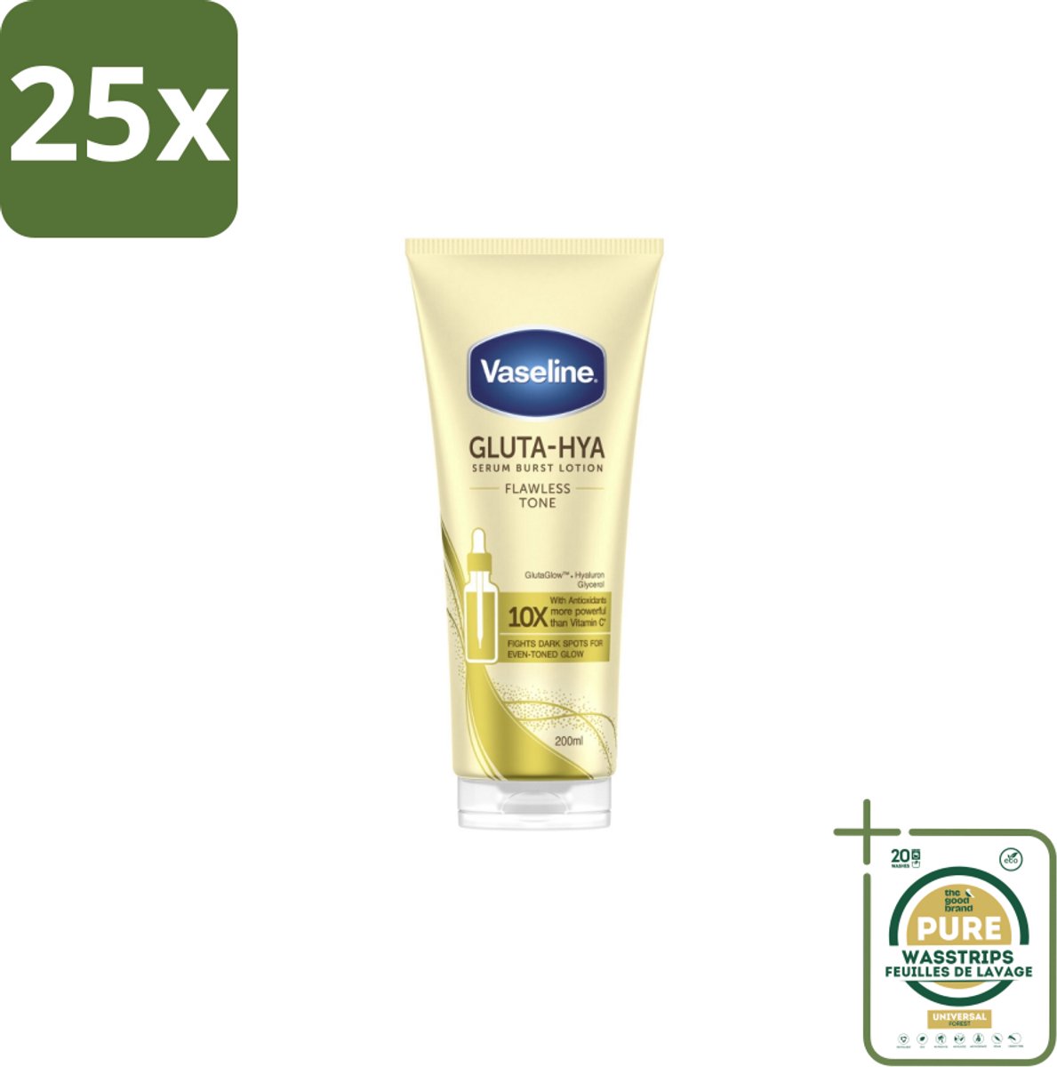 25 x Vaseline – Gluta-Hya Serum – Flawless Glow – 200 ml - Grootverpakking - Koffiezetapparaat
