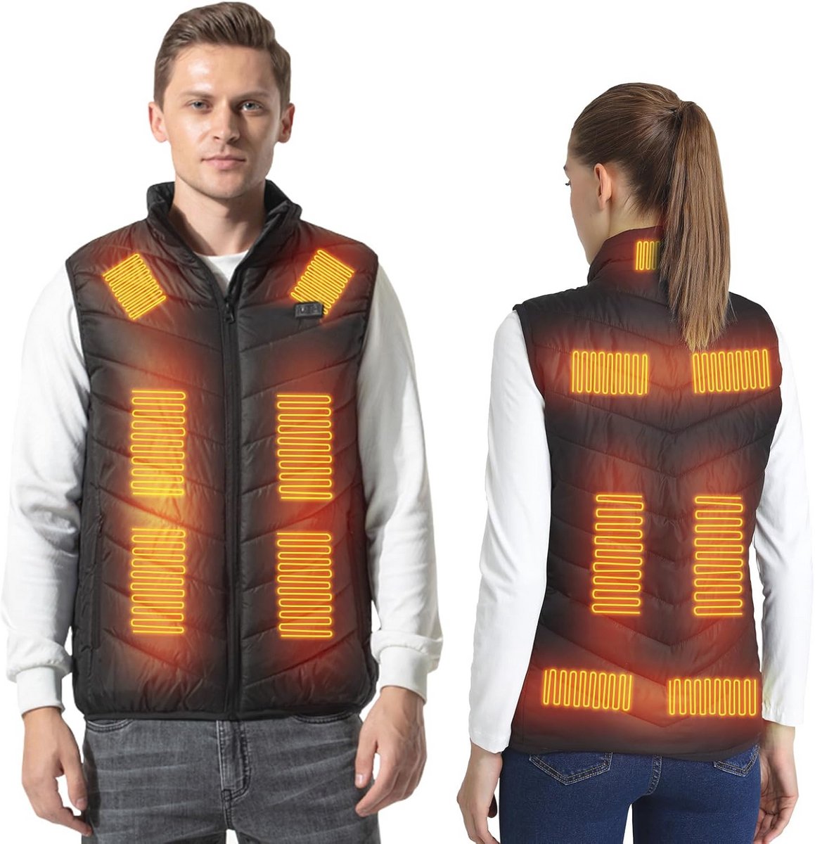 Verwarmd vest met 3 temperaturen en 9/13/17 verwarmingszones via USB