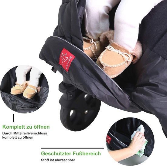 Voetenzak Iglu Thermo Fleece - Zwart - Waterafstotend en Fleece Voering voor Kinderen 6-36 maanden van Merkloos — afbeelding 2