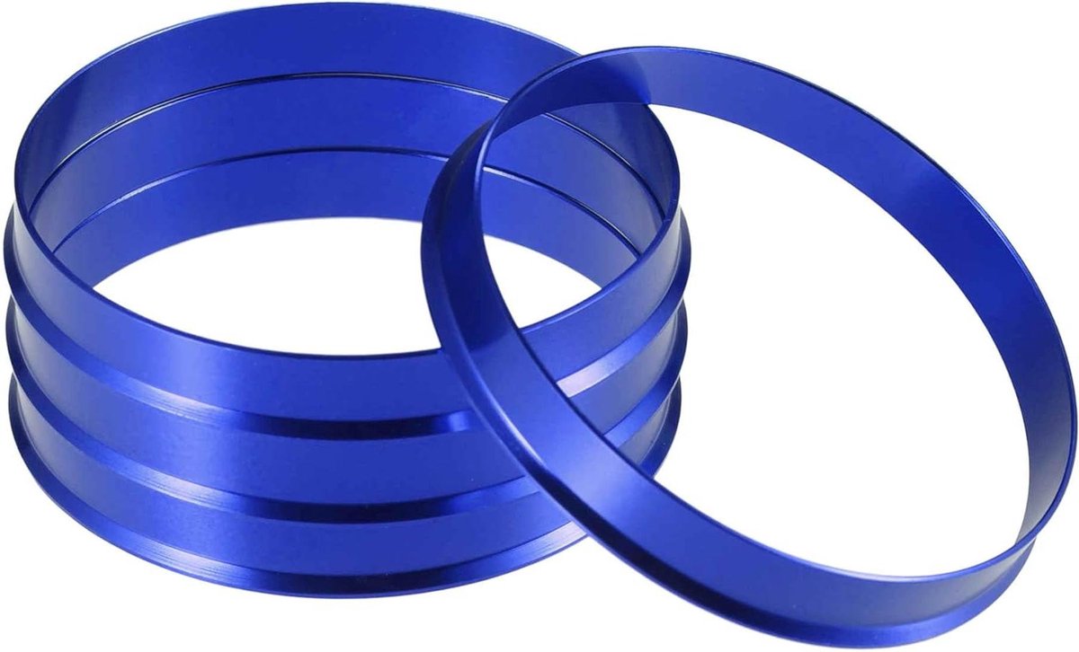 Allecta - Aluminium wielnaaf-centreerringen blauw OD 65,1 mm op ID 63,4 mm (set van 4 stuks)