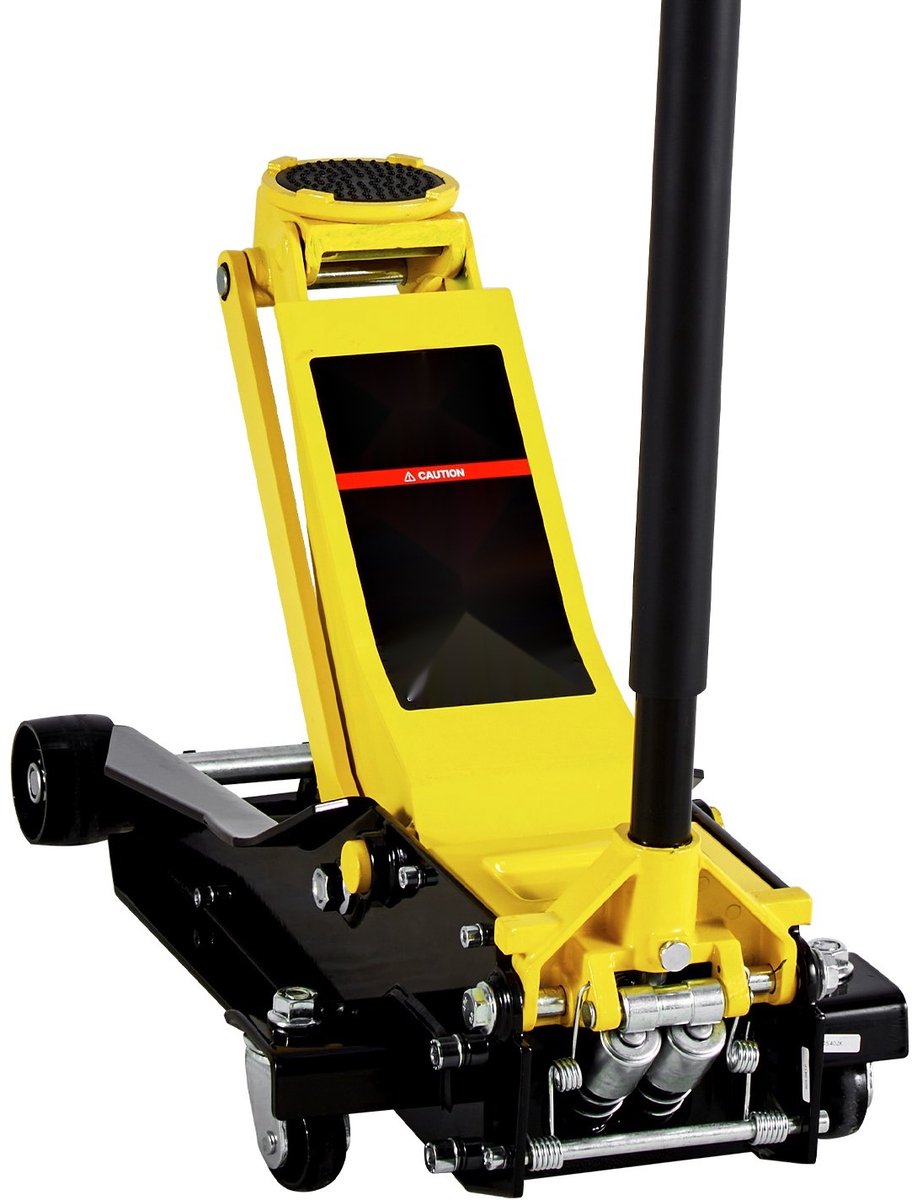 Hydraulische autokrik - Laagprofiel trolleykrik/garagekrik - 4 ton capaciteit - Dubbele zuiger - Snelle hefpomp - Stalen constructie - Hefbereik 10–54,5 cm