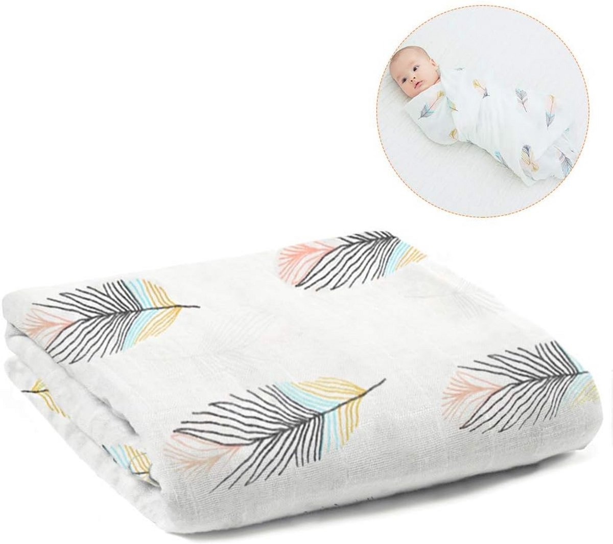 Zachte Biologisch Katoenen Baby Washandjes - 120x110 cm - Multifunctionele Mousseline Handdoek voor Pasgeboren Baby's