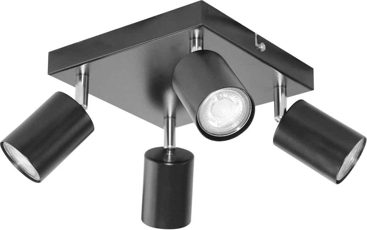 Plafondlamp en Wandlamp met Verstelbare Lichtbronnen - Multifunctionele Lamp in Zwart en Wit