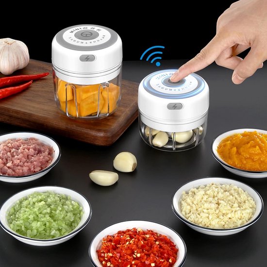 Mini elektrische groentehakker met USB-oplaadfunctie - 100 ml en 250 ml van Merkloos — afbeelding 2
