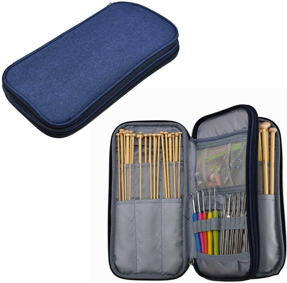 Lege breinaalden etui voor haaknaalden en accessoires
