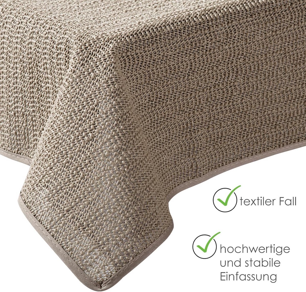 Rond Tafelkleed voor Buiten, Waterdicht en Weerbestendig, 140 cm, Lichtbruin