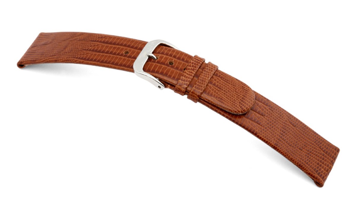 Lederband Santa Cruz 14mm cognac met Teju-Hagedisprint