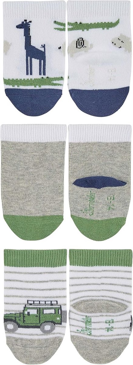Baby Sokken 3-Pack Dschungel Motieven voor Jongens