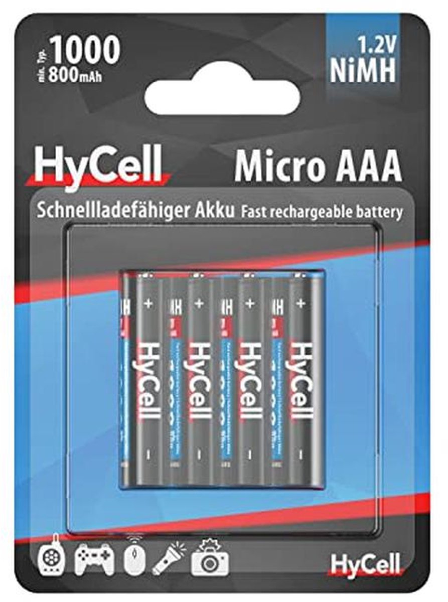 Oplaadbare Micro AAA batterij 1000mAh - 4-pack voor camera's en speelgoed