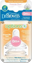 Dr. Brown's Options+ Anti-colic Speen Prematuur - Voor Brede halsfles - 2 Stuks