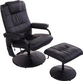 HOMdotCOM Relaxsalon met hocker, massage- en warmtefunctie zwart