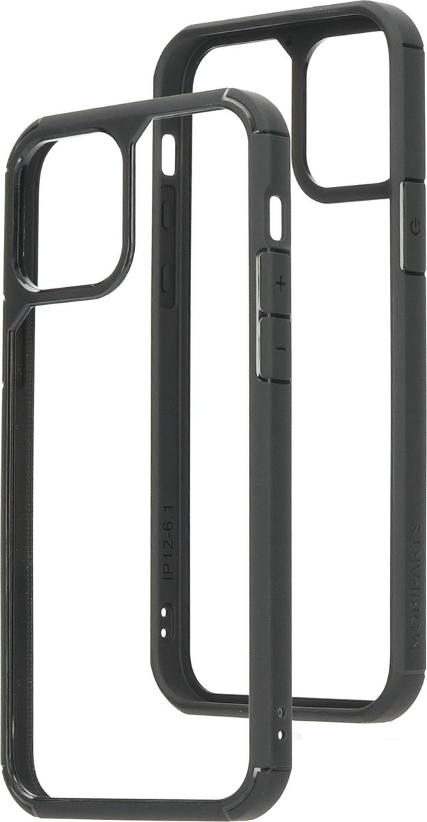 Mobiparts Rugged Clear Case geschikt voor Apple iPhone 12/12 Pro - Zwart Transparant