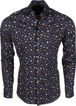 Ferlucci Heren Overhemd met Trendy Design -  Calabria - Stretch -  Bruin