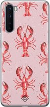 OnePlus Nord hoesje siliconen - Lobster all the way | OnePlus Nord case | Roze | TPU backcover transparant