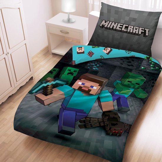 Housse de couette Minecraft 140 x 200 cm + 70 x 90 cm - Coton 