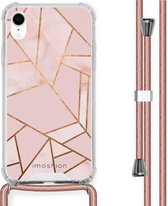 iMoshion Design hoesje met koord voor de iPhone Xr - Grafisch Koper - Roze / Goud