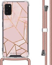 iMoshion Design hoesje met koord voor de Samsung Galaxy A41 - Grafisch Koper - Roze / Goud