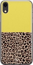 iPhone XR hoesje siliconen - Luipaard geel | Apple iPhone XR case | TPU backcover transparant