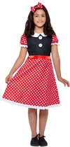 Smiffy's - Mickey & Minnie Mouse Kostuum - Minnie De Schattige Muis - Meisje - Rood, Zwart - Small - Bierfeest - Verkleedkleding