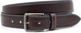 Miguel Bellido Sport Bruine sportieve heren riem - heren riem - 3.5 cm breed - Bruin - Echt Leer - Taille: 95cm - Totale lengte riem: 110cm