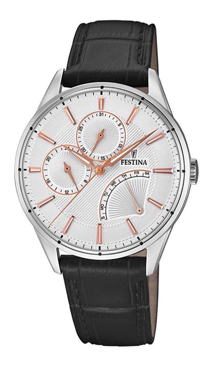 Festina F16974-1 Retro - Horloge - Staal - Zilverkleurig - 41mm