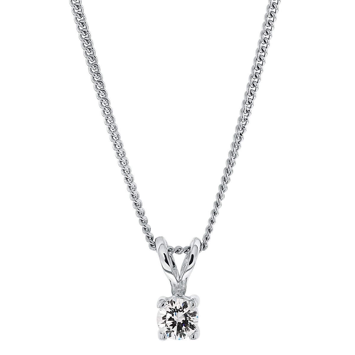 Lucardi Dames Ketting met hanger zirkonia - Echt Zilver - Ketting - Cadeau - 40 cm - Zilverkleurig
