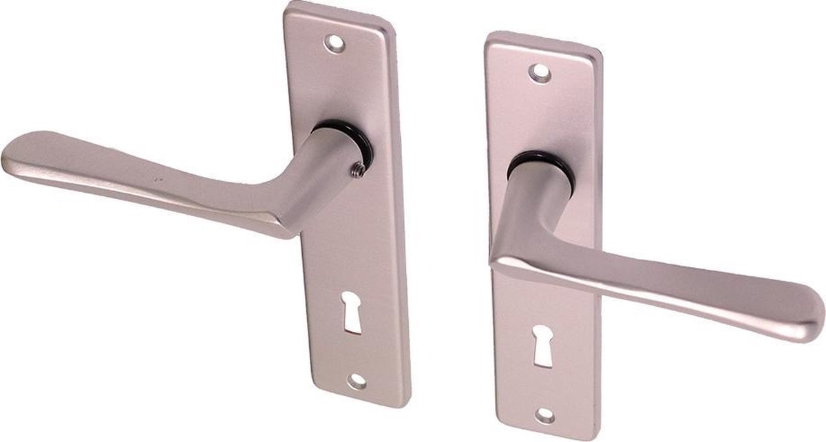 Deurkruk met schild SL72 aluminium vlindermodel | Per Set
