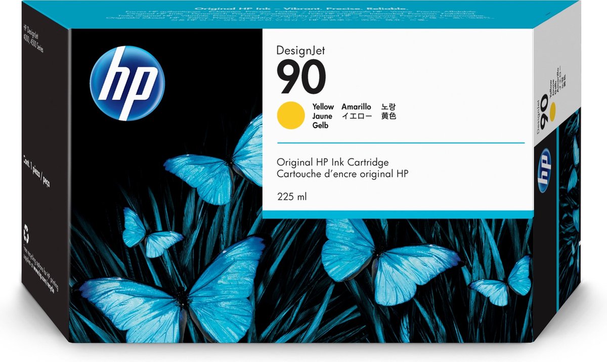 HP 90 - Inktcartridge / Geel / 225 ml (C5064A)