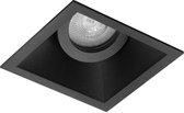 Spot Armatuur GU10 - Pragmi Zano Pro - Inbouw Vierkant - Mat Zwart - Aluminium - Kantelbaar - 93mm - BES LED