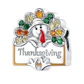 Zilveren bedel Fijne Thanksgiving