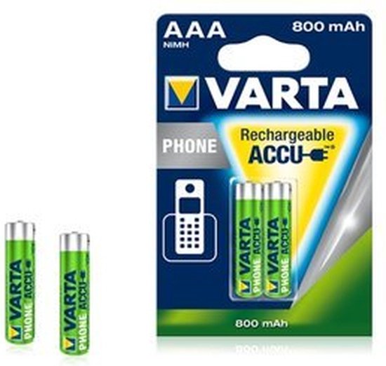 Varta AAA Oplaadbare Batterijen - 800mAh - 2 stuks | bol