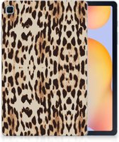 Siliconen Backcover Samsung Galaxy Tab S6 Lite | Tab S6 Lite 2022 Bumper Hoesje Leopard met transparant zijkanten