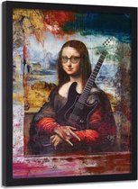 Foto in frame , Mona Lisa , Abstract , 70x100cm , multikleur , wanddecoratie