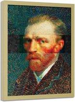 Foto in frame , Zelfportret van Vincent van Gogh , 70x100cm , multikleur , Reproductie