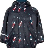 CeLaVi - Regenjas met fleece voor jongens - Raketten - Donkerblauw - maat 80 (80-86cm)