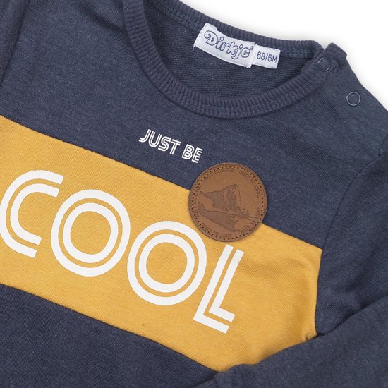 | Dirkje Baby sweater Navy melee + ochre Dirkje sweater navy ochre Ik Ben Zo Mooi