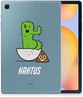 Tablet Hoes Samsung Galaxy Tab S6 Lite | Tab S6 Lite 2022 Cover Case met Quotes Cactus Poo met transparant zijkanten