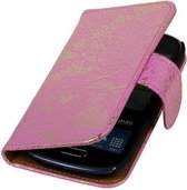 Wicked Narwal | Lace bookstyle / book case/ wallet case Hoes voor Samsung Galaxy S3 i9300 Roze